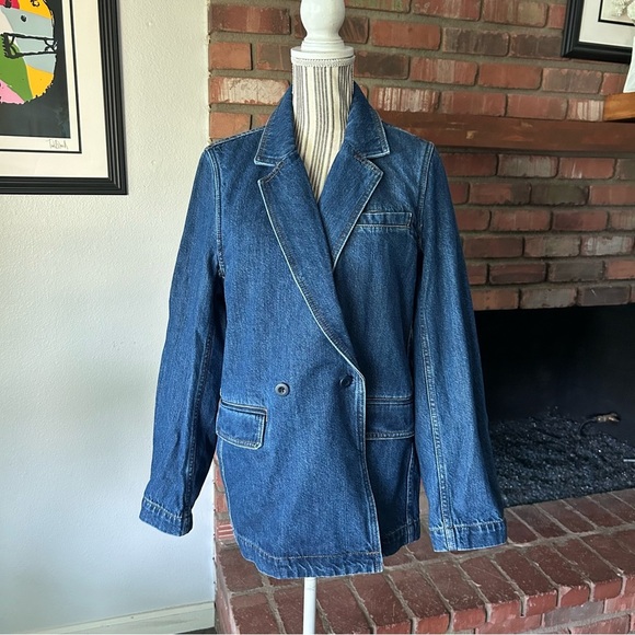 Madewell Denim Blazer in Deardoff Wash Sz L - Picture 5 of 10